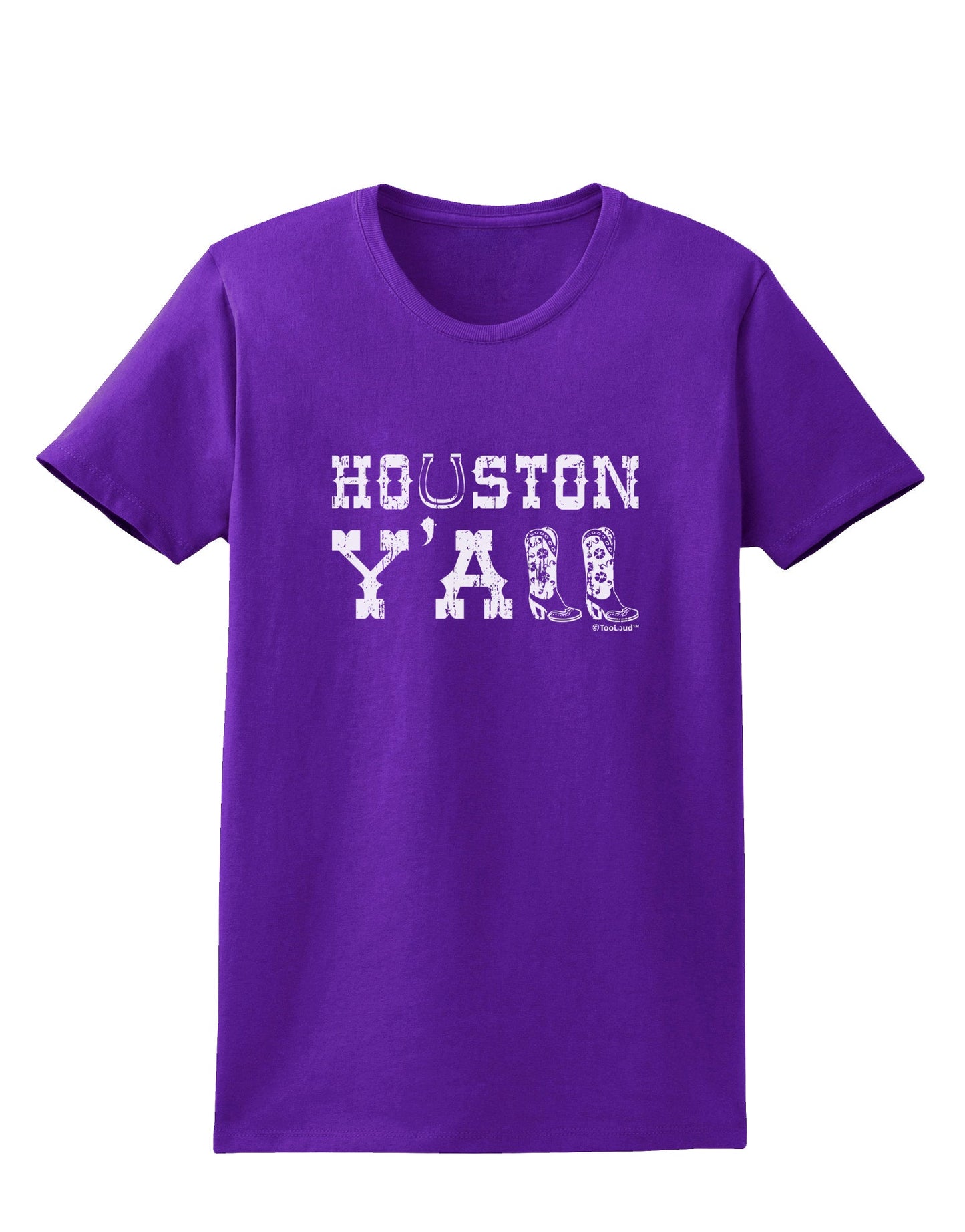 Houston Y'all - Boots - Texas Pride Womens Dark T-Shirt by TooLoud-Womens T-Shirt-TooLoud-Purple-X-Small-Davson Sales
