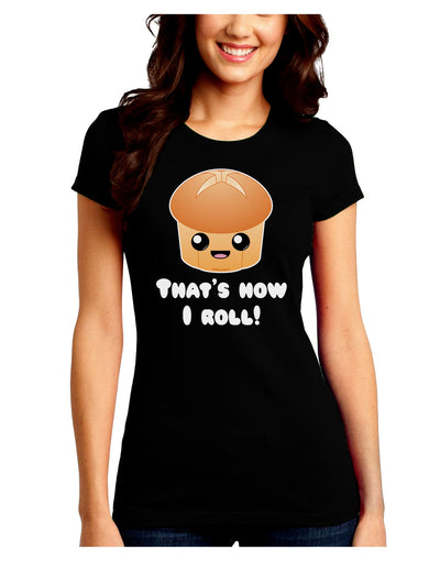 How I Roll Cute Roll Juniors Crew Dark T-Shirt-T-Shirts Juniors Tops-TooLoud-Black-Juniors Fitted Small-Davson Sales