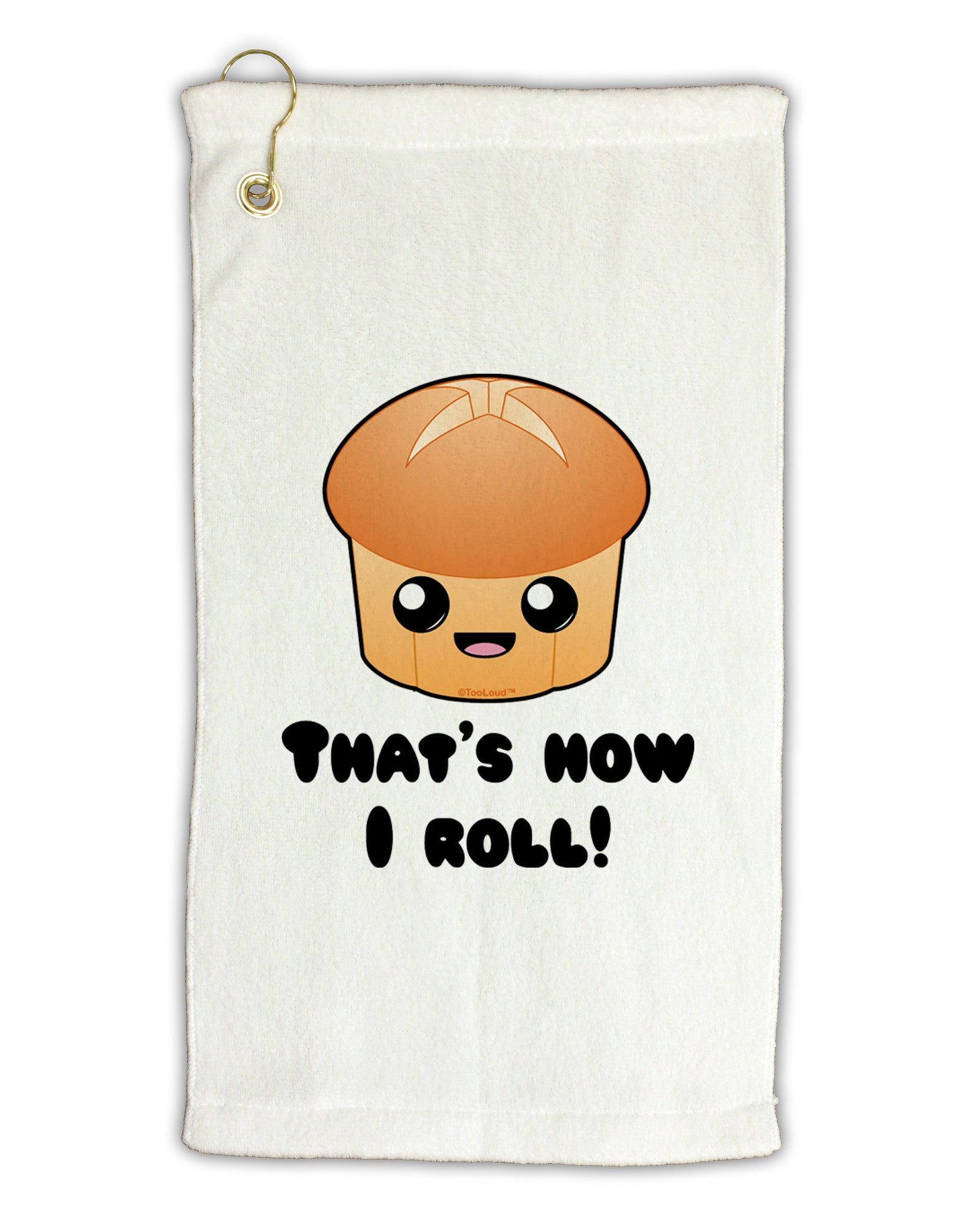 How I Roll Cute Roll Micro Terry Gromet Golf Towel 11"x19-Golf Towel-TooLoud-White-Davson Sales
