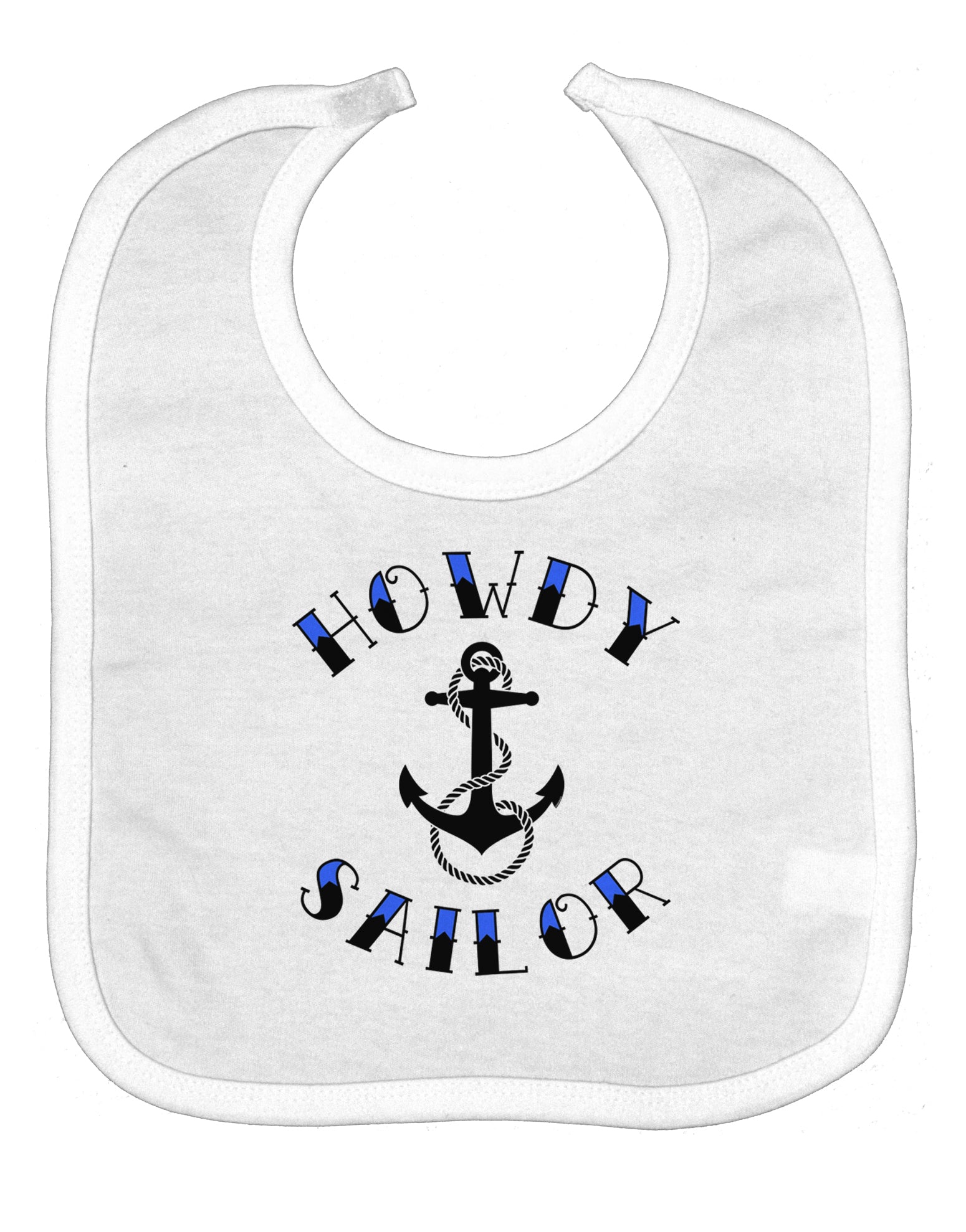 Howdy Sailor Nautical Anchor Baby Bib