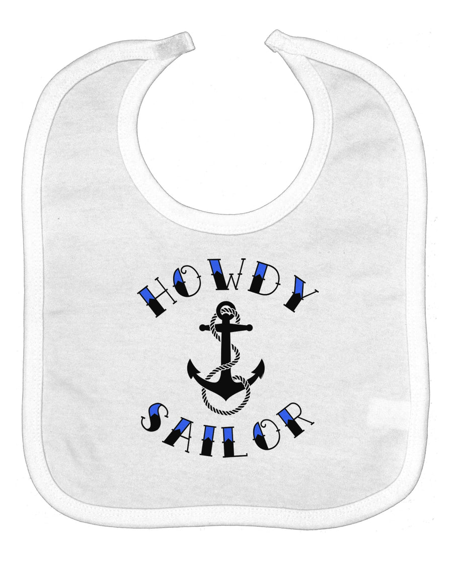 Howdy Sailor Nautical Anchor Baby Bib