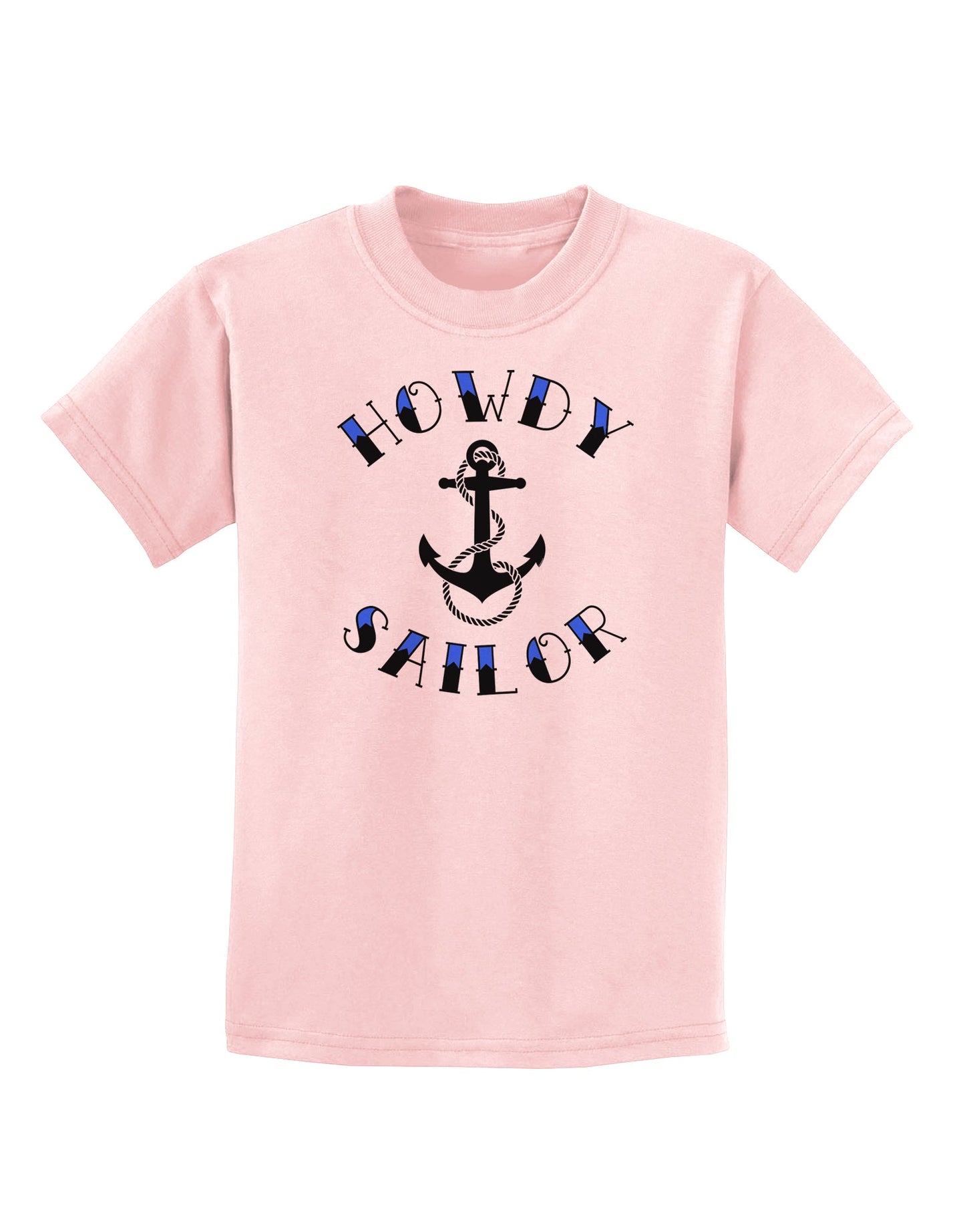 Howdy Sailor Nautical Anchor Childrens T-Shirt-Childrens T-Shirt-TooLoud-PalePink-X-Small-Davson Sales