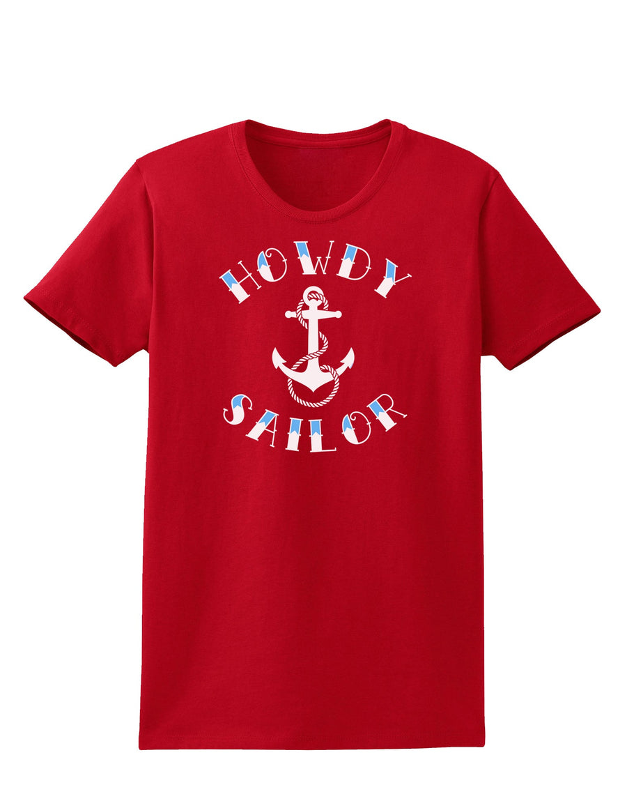 Howdy Sailor Nautical Anchor Womens Dark T-Shirt-TooLoud-Black-X-Small-Davson Sales