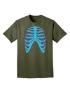 Human Blue Skeleton Bones Ribcage Adult Dark T-Shirt-Mens T-Shirt-TooLoud-Military-Green-Small-Davson Sales