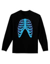 Human Blue Skeleton Bones Ribcage Adult Long Sleeve Dark T-Shirt-TooLoud-Black-Small-Davson Sales