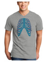 Human Blue Skeleton Bones Ribcage Adult V-Neck T-shirt-Mens V-Neck T-Shirt-TooLoud-HeatherGray-Small-Davson Sales