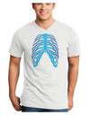 Human Blue Skeleton Bones Ribcage Adult V-Neck T-shirt-Mens V-Neck T-Shirt-TooLoud-White-Small-Davson Sales