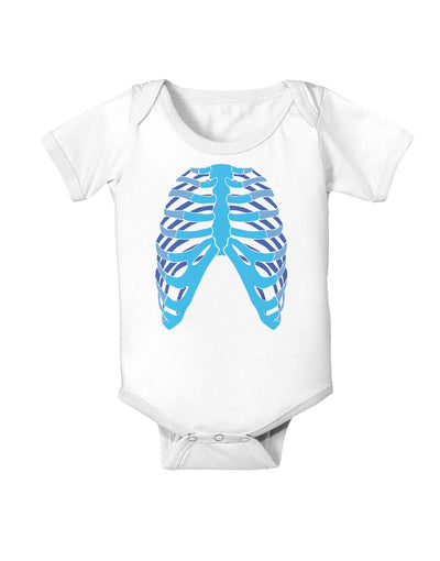 Human Blue Skeleton Bones Ribcage Baby Romper Bodysuit-Baby Romper-TooLoud-White-06-Months-Davson Sales