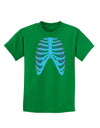 Human Blue Skeleton Bones Ribcage Childrens Dark T-Shirt-Childrens T-Shirt-TooLoud-Kelly-Green-X-Small-Davson Sales