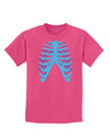 Human Blue Skeleton Bones Ribcage Childrens Dark T-Shirt-Childrens T-Shirt-TooLoud-Sangria-X-Small-Davson Sales