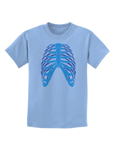 Human Blue Skeleton Bones Ribcage Childrens T-Shirt-Childrens T-Shirt-TooLoud-Light-Blue-X-Small-Davson Sales