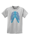 Human Blue Skeleton Bones Ribcage Childrens T-Shirt-Childrens T-Shirt-TooLoud-AshGray-X-Small-Davson Sales