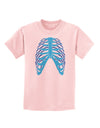 Human Blue Skeleton Bones Ribcage Childrens T-Shirt-Childrens T-Shirt-TooLoud-PalePink-X-Small-Davson Sales