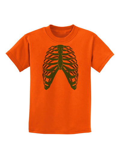 Human Blue Skeleton Bones Ribcage Childrens T-Shirt-Childrens T-Shirt-TooLoud-Orange-X-Small-Davson Sales