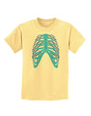 Human Blue Skeleton Bones Ribcage Childrens T-Shirt-Childrens T-Shirt-TooLoud-Daffodil-Yellow-X-Small-Davson Sales