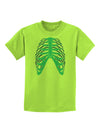 Human Blue Skeleton Bones Ribcage Childrens T-Shirt-Childrens T-Shirt-TooLoud-Lime-Green-X-Small-Davson Sales