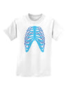 Human Blue Skeleton Bones Ribcage Childrens T-Shirt-Childrens T-Shirt-TooLoud-White-X-Small-Davson Sales