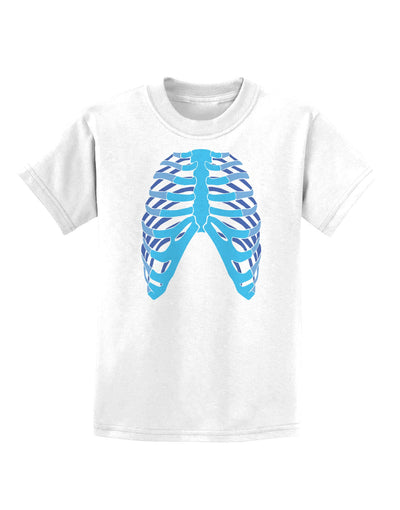 Human Blue Skeleton Bones Ribcage Childrens T-Shirt-Childrens T-Shirt-TooLoud-White-X-Small-Davson Sales