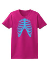 Human Blue Skeleton Bones Ribcage Womens Dark T-Shirt-TooLoud-Hot-Pink-Small-Davson Sales