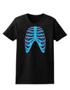 Human Blue Skeleton Bones Ribcage Womens Dark T-Shirt-TooLoud-Black-X-Small-Davson Sales