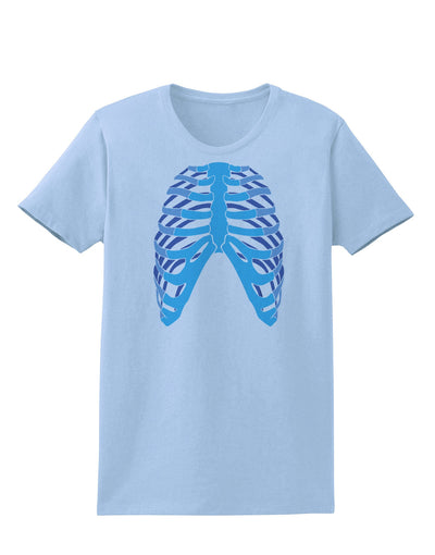 Human Blue Skeleton Bones Ribcage Womens T-Shirt-Womens T-Shirt-TooLoud-Light-Blue-X-Small-Davson Sales