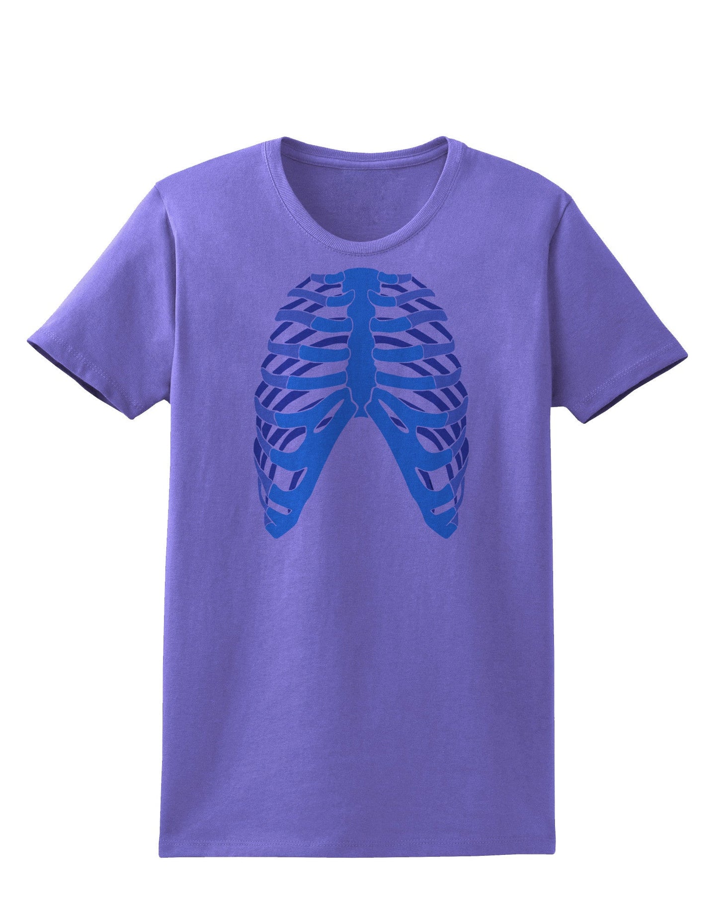 Human Blue Skeleton Bones Ribcage Womens T-Shirt-Womens T-Shirt-TooLoud-Violet-X-Small-Davson Sales