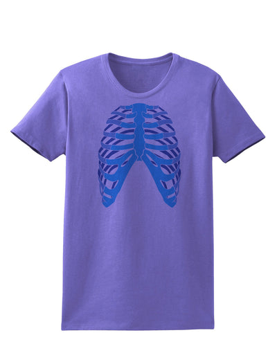 Human Blue Skeleton Bones Ribcage Womens T-Shirt-Womens T-Shirt-TooLoud-Violet-X-Small-Davson Sales