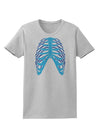 Human Blue Skeleton Bones Ribcage Womens T-Shirt-Womens T-Shirt-TooLoud-AshGray-X-Small-Davson Sales