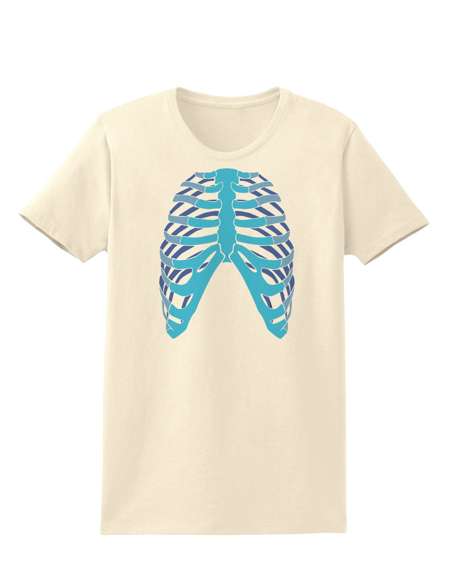 Human Blue Skeleton Bones Ribcage Womens T-Shirt-Womens T-Shirt-TooLoud-Natural-X-Small-Davson Sales