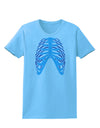 Human Blue Skeleton Bones Ribcage Womens T-Shirt-Womens T-Shirt-TooLoud-Aquatic-Blue-X-Small-Davson Sales