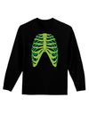 Human Green Skeleton Bones Ribcage Adult Long Sleeve Dark T-Shirt-TooLoud-Black-Small-Davson Sales