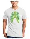 Human Green Skeleton Bones Ribcage Adult V-Neck T-shirt-Mens V-Neck T-Shirt-TooLoud-White-Small-Davson Sales