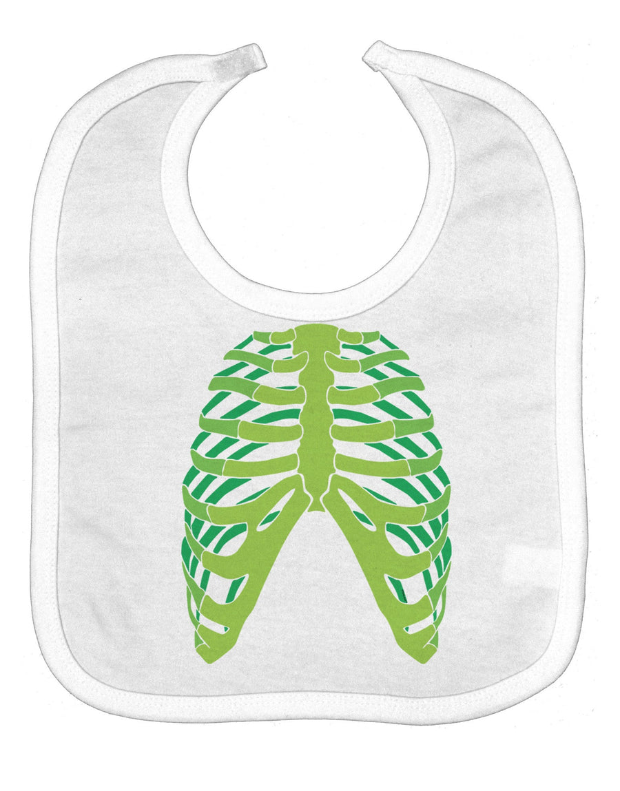 Human Green Skeleton Bones Ribcage Baby Bib