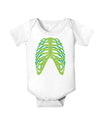 Human Green Skeleton Bones Ribcage Baby Romper Bodysuit-Baby Romper-TooLoud-White-06-Months-Davson Sales