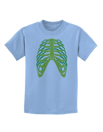 Human Green Skeleton Bones Ribcage Childrens T-Shirt-Childrens T-Shirt-TooLoud-Light-Blue-X-Small-Davson Sales