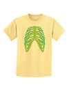 Human Green Skeleton Bones Ribcage Childrens T-Shirt-Childrens T-Shirt-TooLoud-Daffodil-Yellow-X-Small-Davson Sales