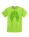 Human Green Skeleton Bones Ribcage Childrens T-Shirt-Childrens T-Shirt-TooLoud-Lime-Green-X-Small-Davson Sales