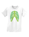 Human Green Skeleton Bones Ribcage Childrens T-Shirt-Childrens T-Shirt-TooLoud-White-X-Small-Davson Sales