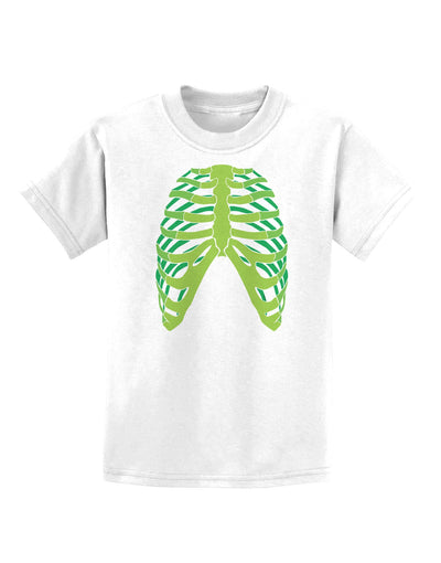 Human Green Skeleton Bones Ribcage Childrens T-Shirt-Childrens T-Shirt-TooLoud-White-X-Small-Davson Sales