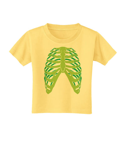 Human Green Skeleton Bones Ribcage Toddler T-Shirt-Toddler T-Shirt-TooLoud-Daffodil-Yellow-2T-Davson Sales