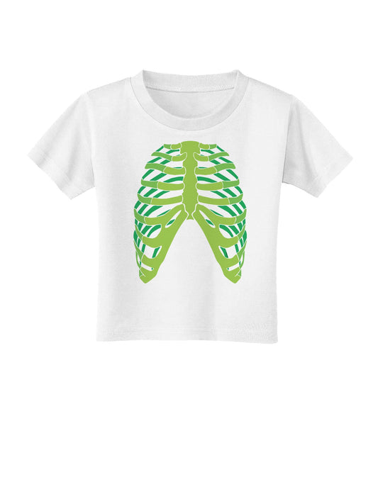 Human Green Skeleton Bones Ribcage Toddler T-Shirt-Toddler T-Shirt-TooLoud-White-2T-Davson Sales