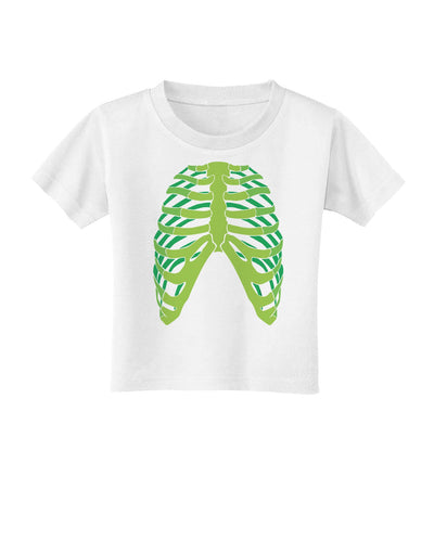 Human Green Skeleton Bones Ribcage Toddler T-Shirt-Toddler T-Shirt-TooLoud-White-2T-Davson Sales