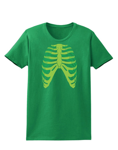 Human Green Skeleton Bones Ribcage Womens Dark T-Shirt-TooLoud-Kelly-Green-X-Small-Davson Sales