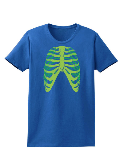 Human Green Skeleton Bones Ribcage Womens Dark T-Shirt-TooLoud-Royal-Blue-X-Small-Davson Sales