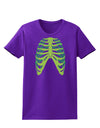 Human Green Skeleton Bones Ribcage Womens Dark T-Shirt-TooLoud-Purple-X-Small-Davson Sales