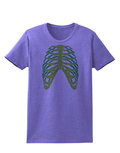 Human Green Skeleton Bones Ribcage Womens T-Shirt-Womens T-Shirt-TooLoud-Violet-X-Small-Davson Sales