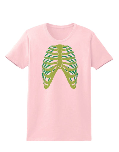 Human Green Skeleton Bones Ribcage Womens T-Shirt-Womens T-Shirt-TooLoud-PalePink-X-Small-Davson Sales