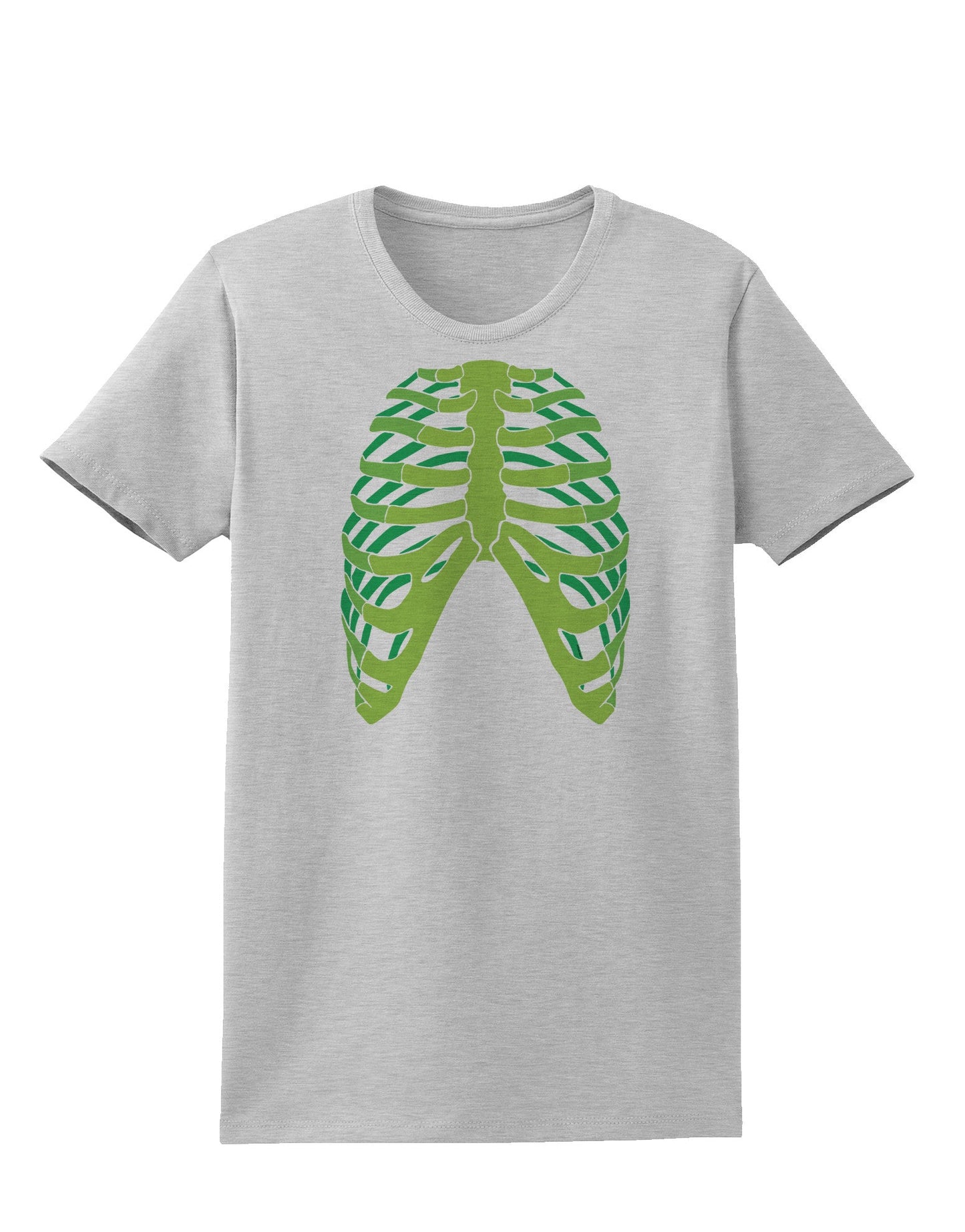 Human Green Skeleton Bones Ribcage Womens T-Shirt-Womens T-Shirt-TooLoud-AshGray-X-Small-Davson Sales