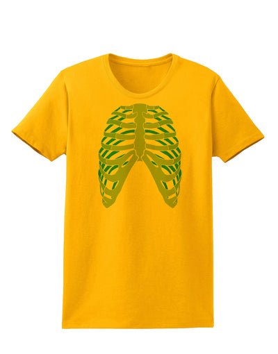 Human Green Skeleton Bones Ribcage Womens T-Shirt-Womens T-Shirt-TooLoud-Gold-X-Small-Davson Sales