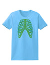 Human Green Skeleton Bones Ribcage Womens T-Shirt-Womens T-Shirt-TooLoud-Aquatic-Blue-X-Small-Davson Sales